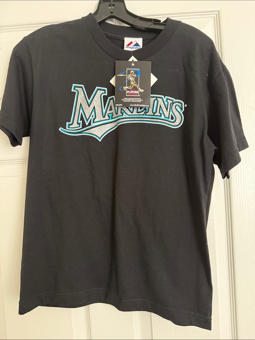 Majestic Miami Marlins Black Short Sleeve Tee